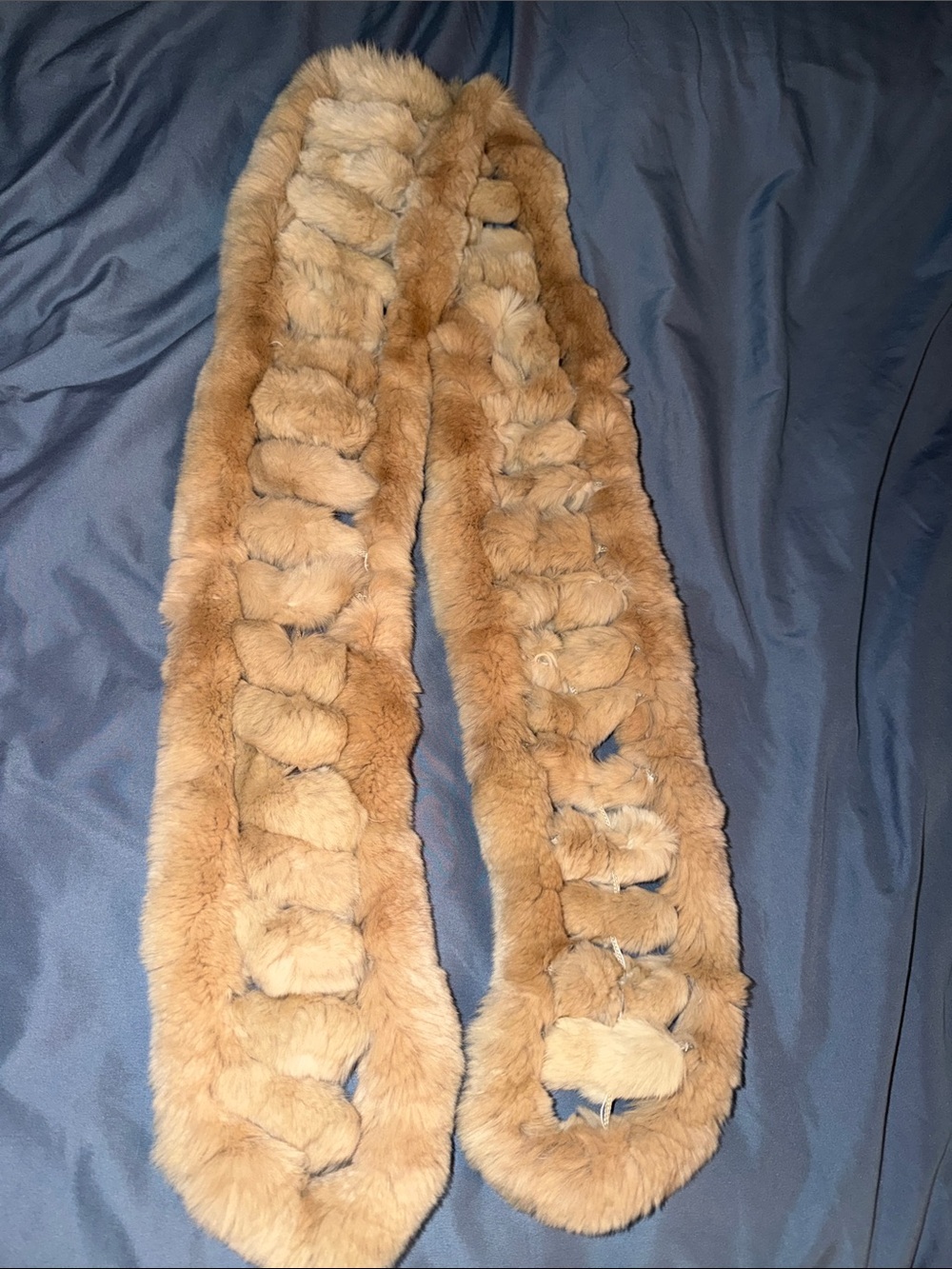 Luxury Women's Fur Scarf - Tan